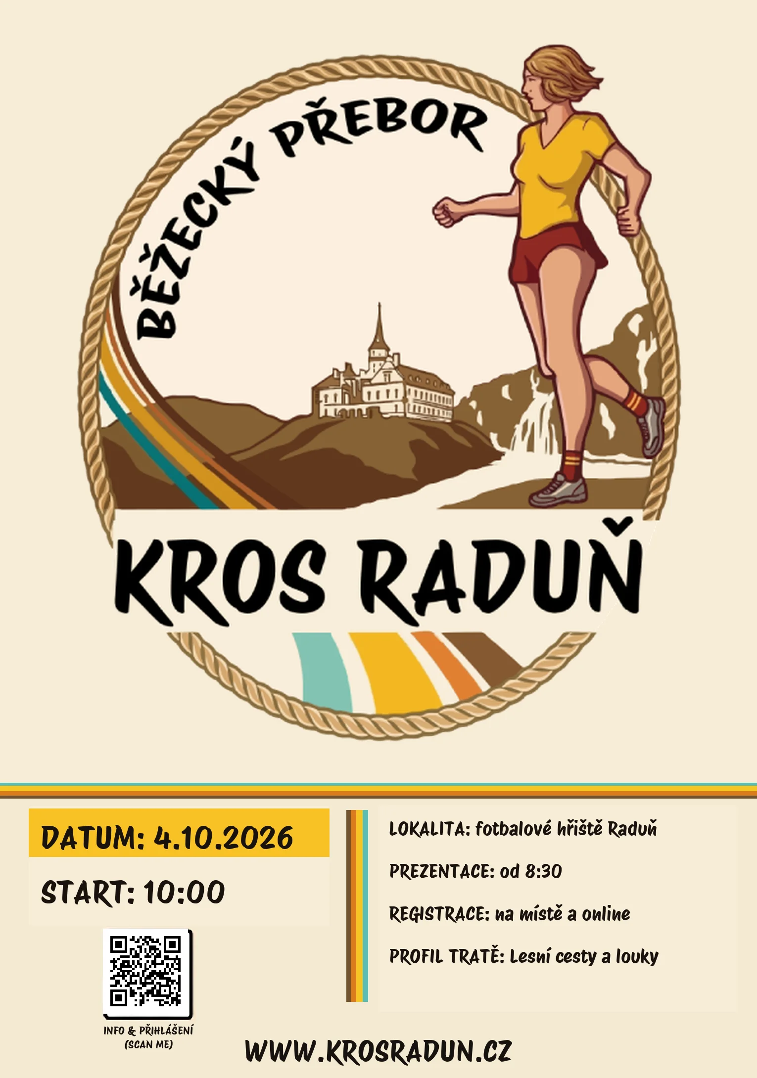 Dočasný plakát závodu Kros Raduň 2026.